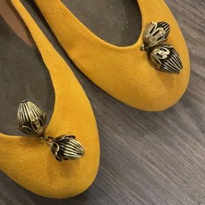 Anthropologie suede flats ballerinas